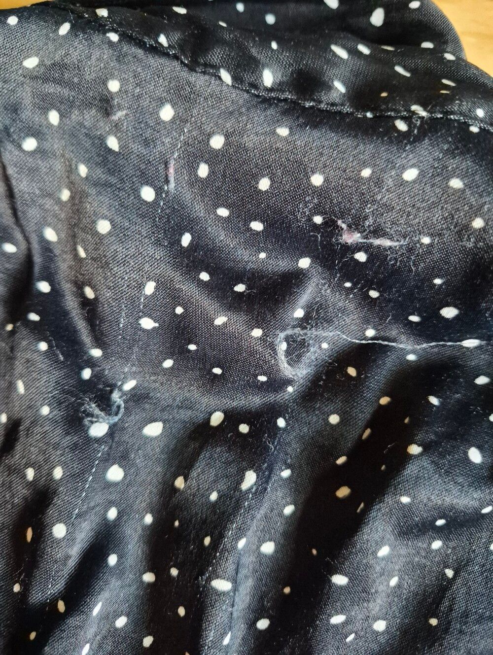 Zara Black Polka Dot Tie-Front Women’s Top - Picture 10 of 11